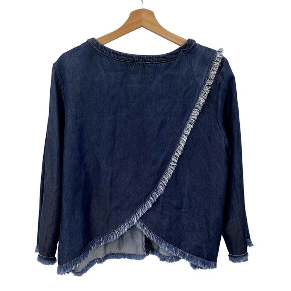 Maven West chambray split back blouse - Picture 1 of 4